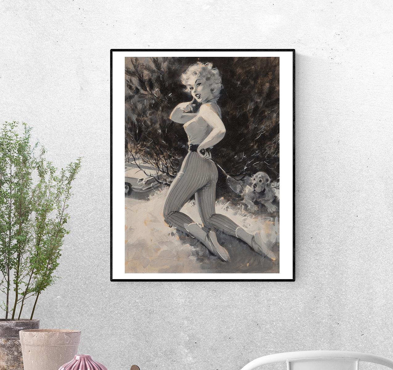 Постер Девушка на отдыхе с бадминтоном формат А-0 (pin_up_023004_Poster)