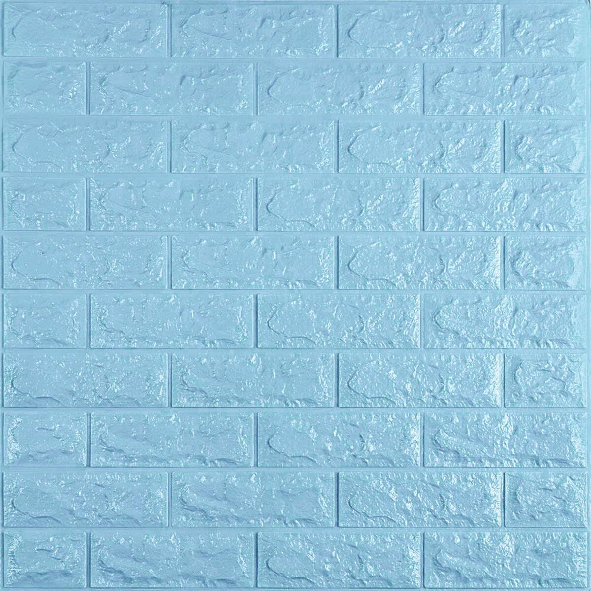 Панель самоклеящаяся 3D кирпич 005-7 700х770х7 мм Голубой (SW-00000658)