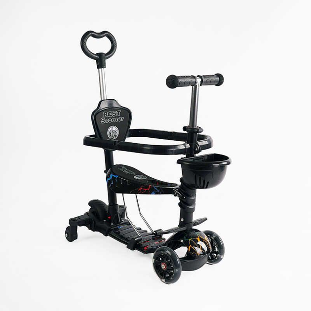 Самокат Best Scooter 5в1 LS-86390/1 с дополнительными колесами/защитный бампер/PU колеса со светом/в коробке (25015161)