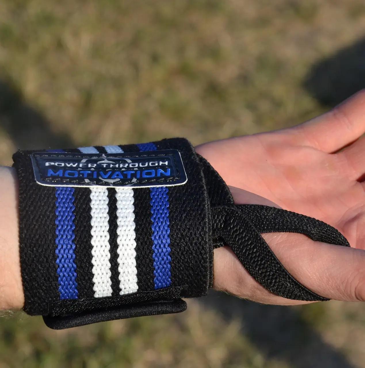 Бинти для зап'ясть Power System PS-3500 Wrist 2 шт. Wraps Blue/Black (62-68-PS-3500_Blue-Black) - фото 4