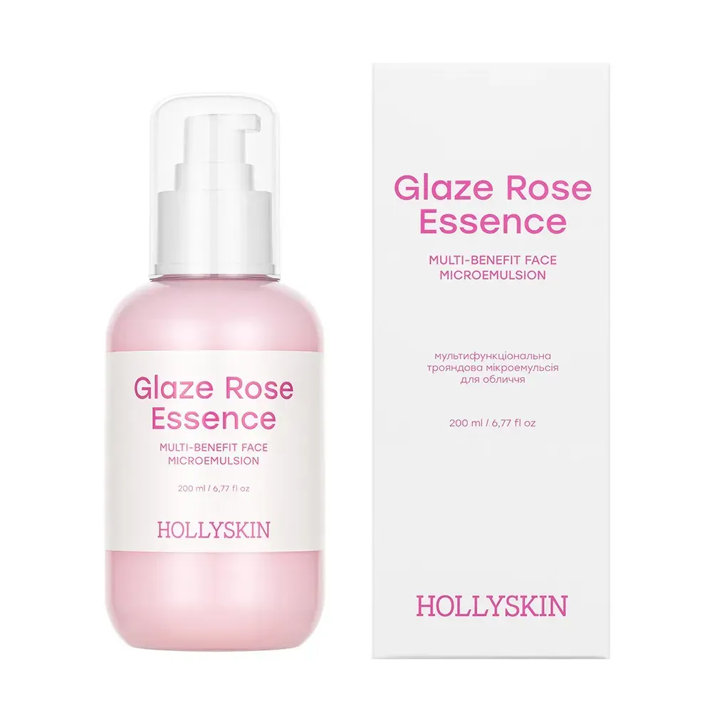 Мікроемульсія для обличчя HOLLYSKIN Glaze Rose Essence мультифункціональна трояндова 200 мл (0494h)
