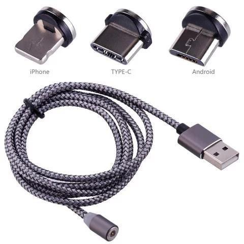 Кабель магнитный micro-USB/Lightning/USB Type-C (1088243790) - фото 2