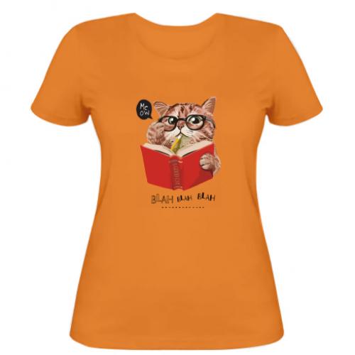 Футболка жіноча THE CAT READS THE BOOK S Помаранчевий (7735829-9-146084-S)