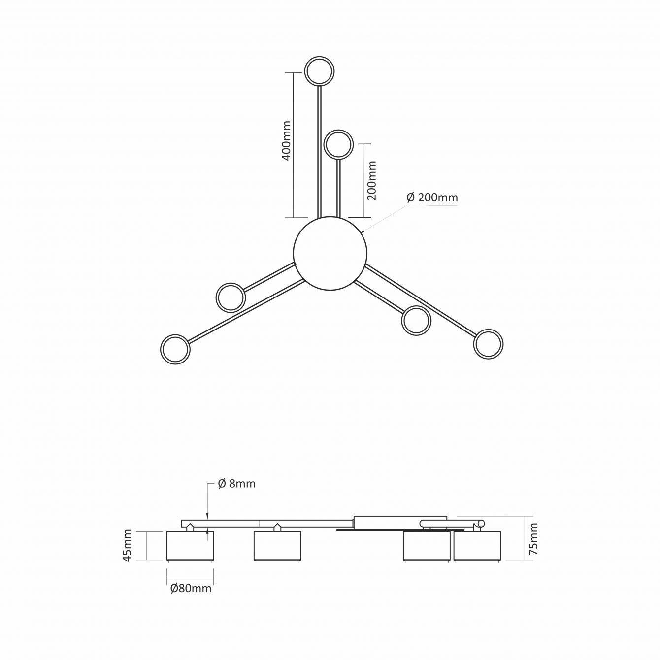 Світильник накладний Videx під лампу 6xGX53 Чорний (VL-SPF21B-B) - фото 3 Світильник накладний Videx під лампу 6xGX53 Чорний (VL-SPF21B-B) - фото 3