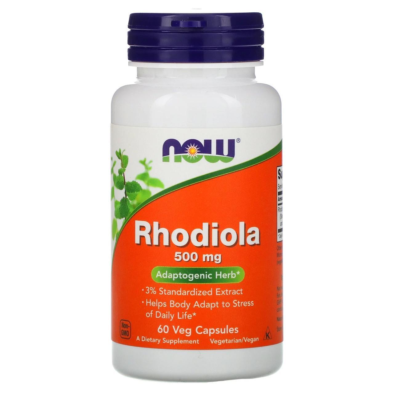 Родиола Now Foods Rhodiola 60 растительных капс. 500 мг