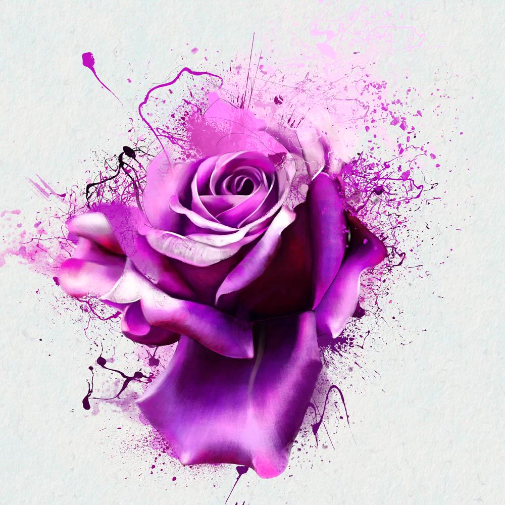Фотообои Artside Роза из краски 393041860