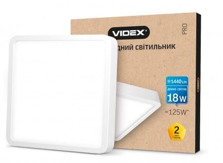 LED світильник VIDEX 18W 5000K квадрат (21296)