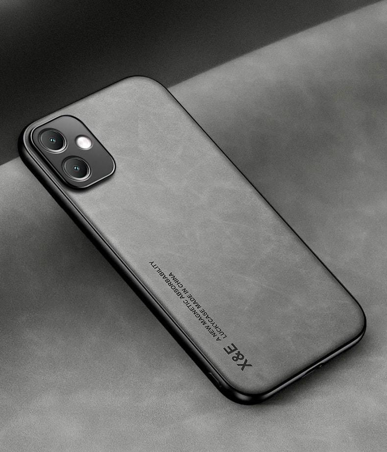 Кожаный чехол XnE Samsung Galaxy A05 A055 с металлической вставкой Grey (34639-33)