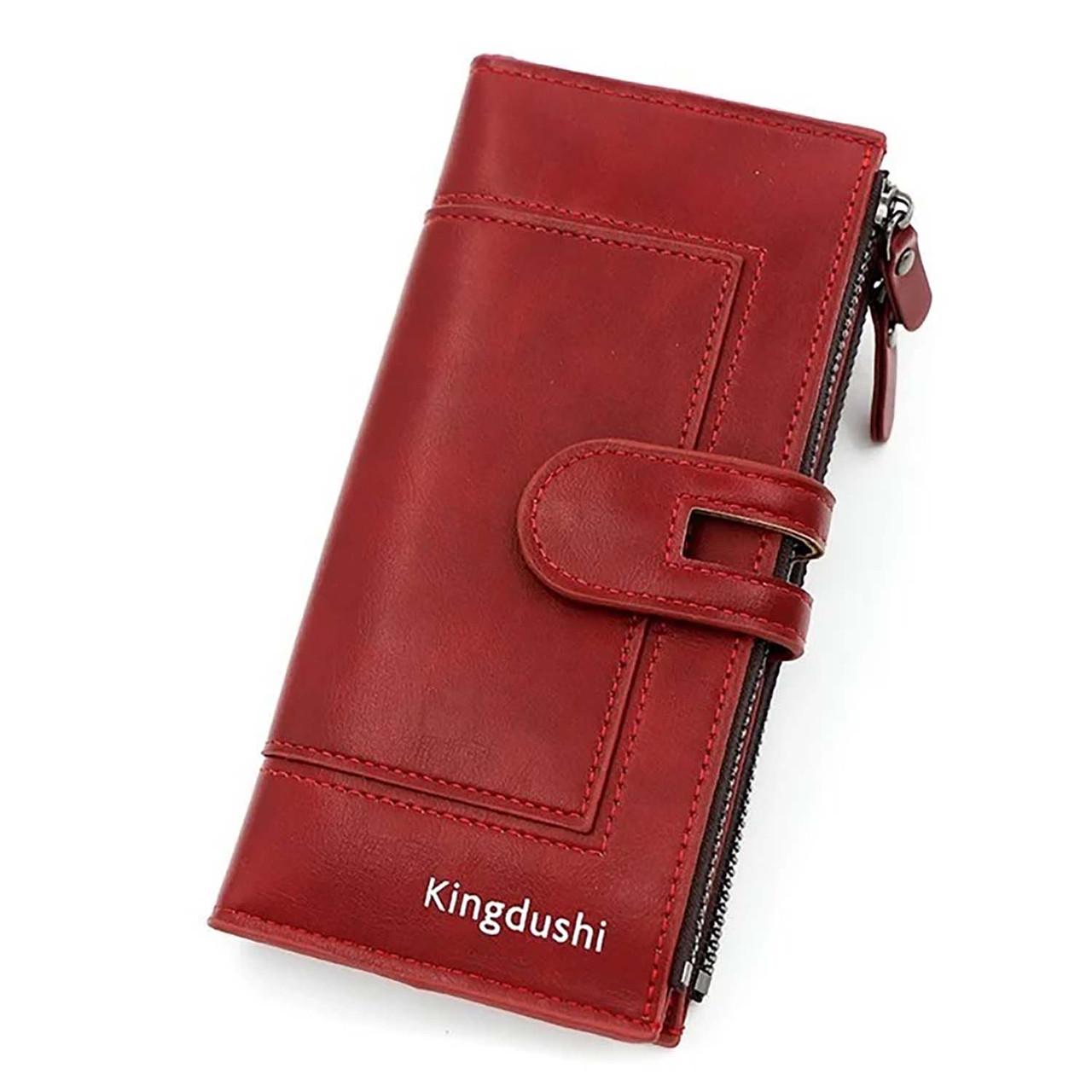 Гаманець жіночий Kingdushi з кишенею для телефону 19х10 см Червоний