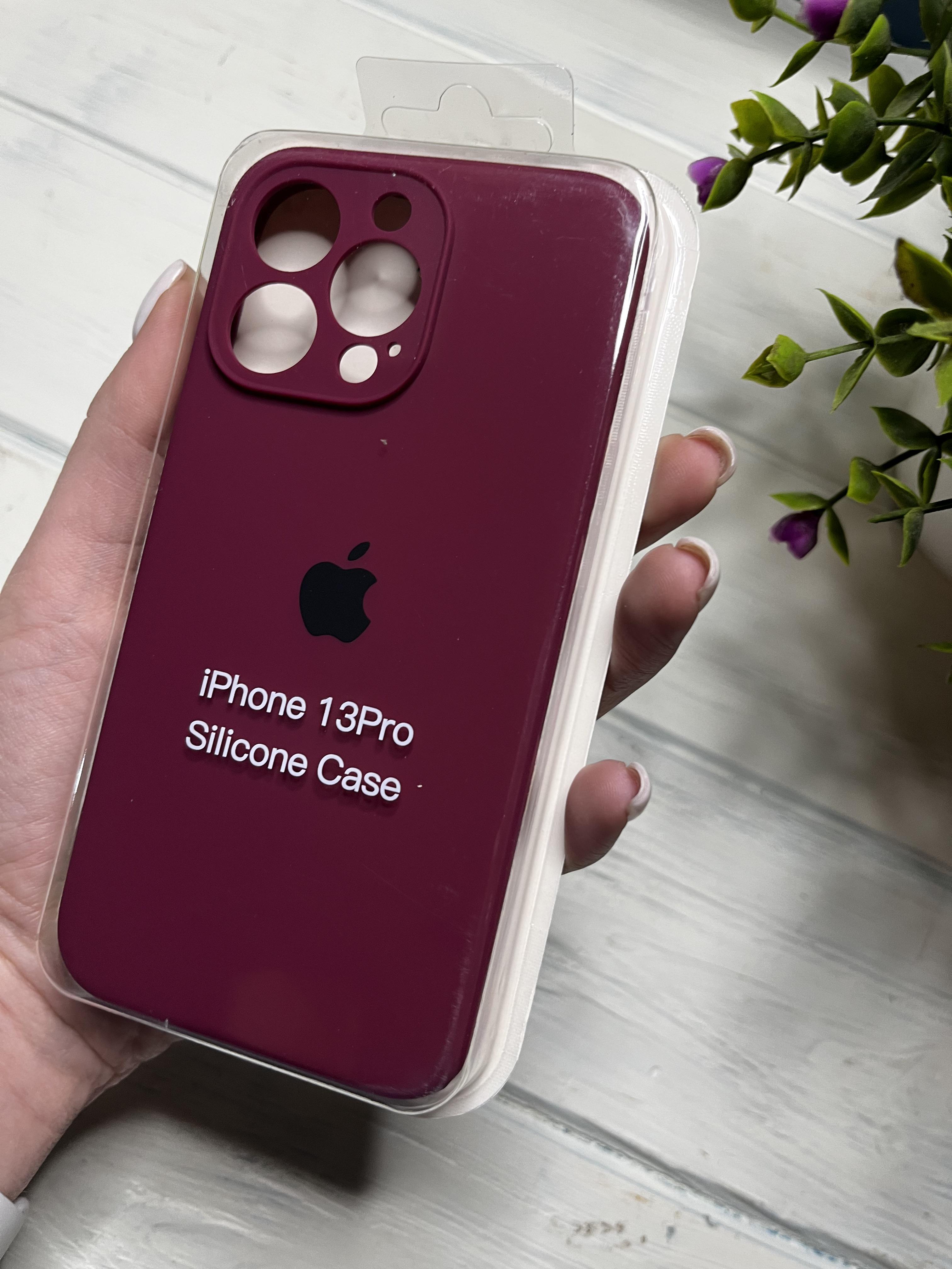 Чехол накладка на iPhone (Айфон) 13 Pro закрытый низ и закрытая камера silicone case full camera Apple
