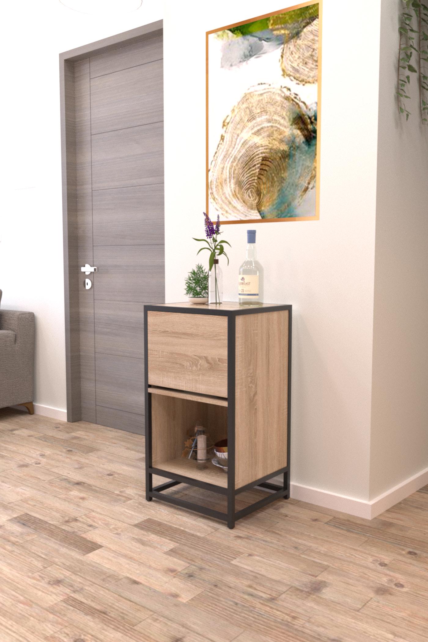 Тумба EcoLoft Скавелла DSP-1270-6 в стилі лофт Дуб Сонома (29820987) - фото 1 Тумба EcoLoft Скавелла DSP-1270-6 в стилі лофт Дуб Сонома (29820987) - фото 1