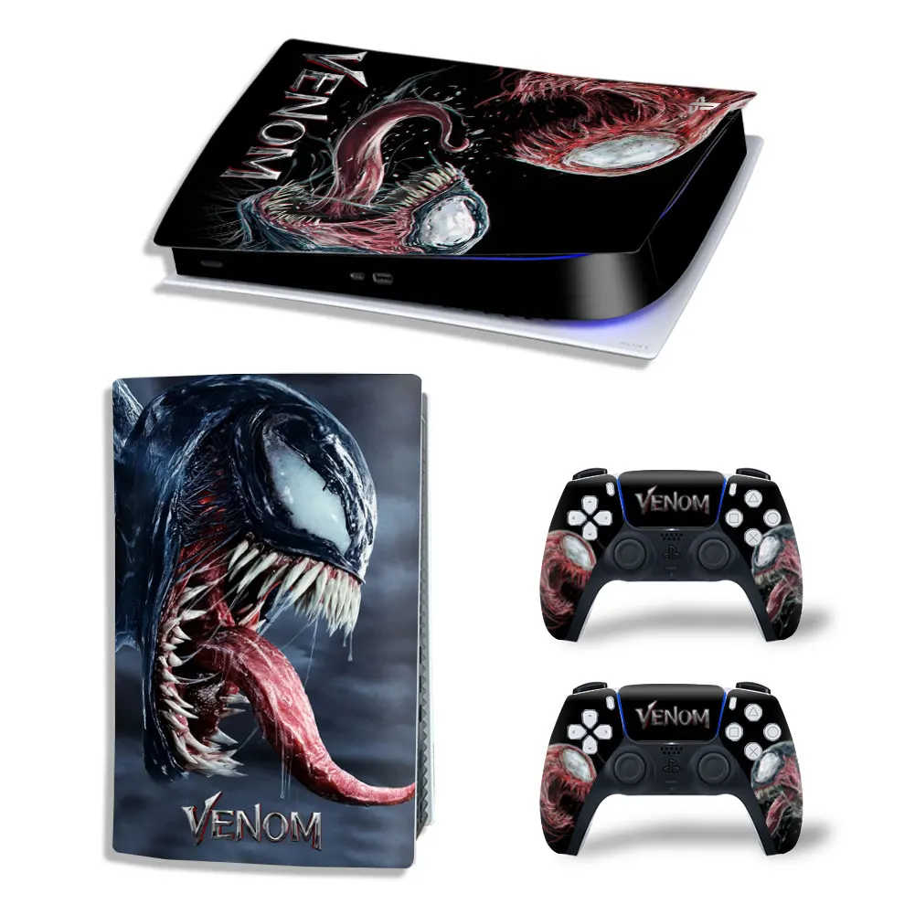 Вінілова наклейка для Sony PlayStation PS5 Venom macro 360 Black/Red