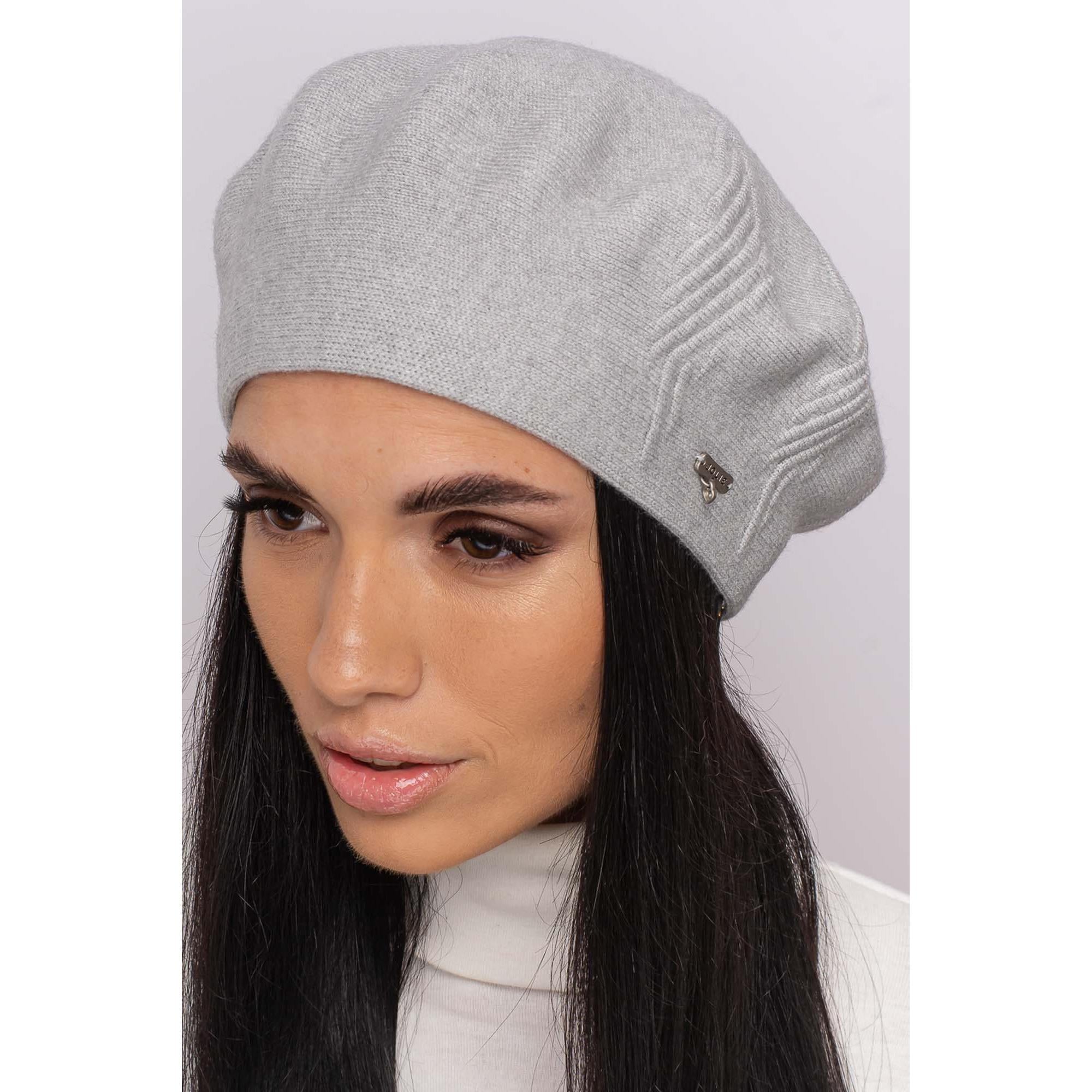 Берет женский шерстяной Leks Магма one size Светло-серый