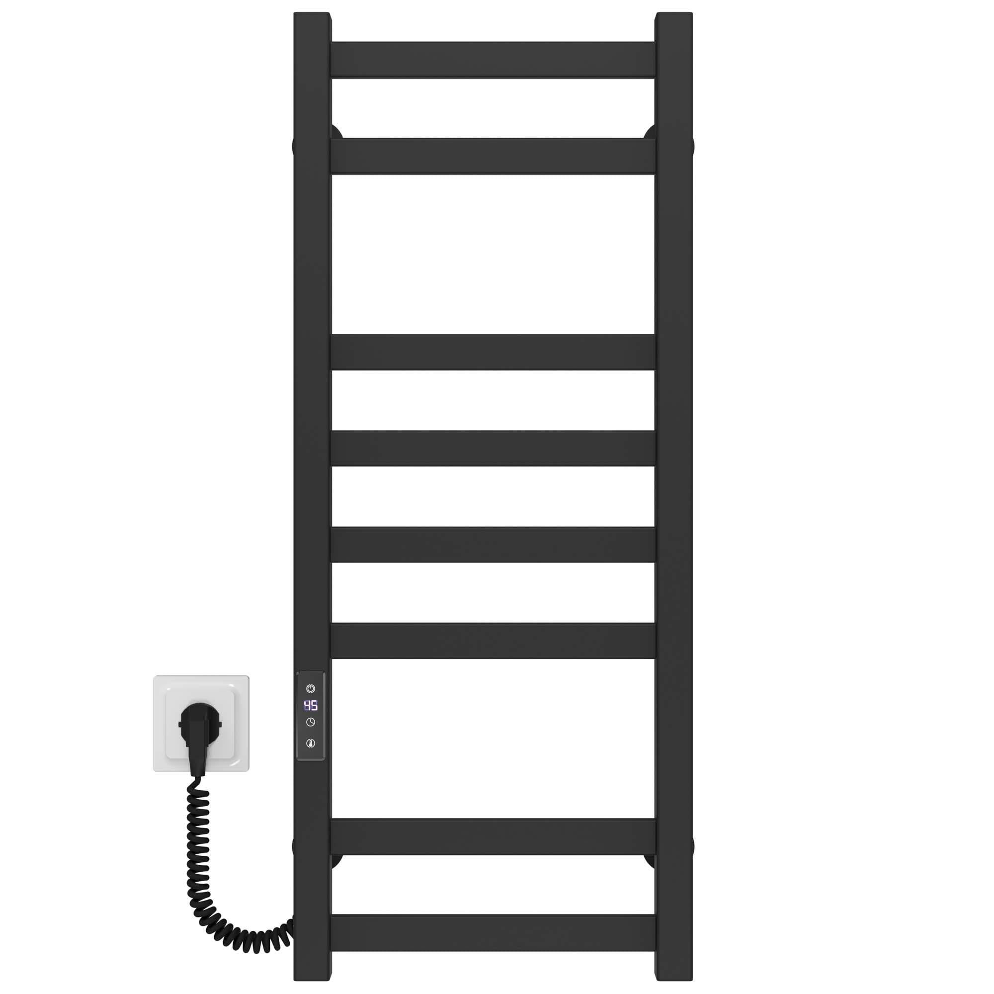 Полотенцесушитель электрический Deffi Avast П8 JD04 левое подключение крашеная сталь 450х800 мм Черный (B.AV.80.45.8.E.B.L.2)