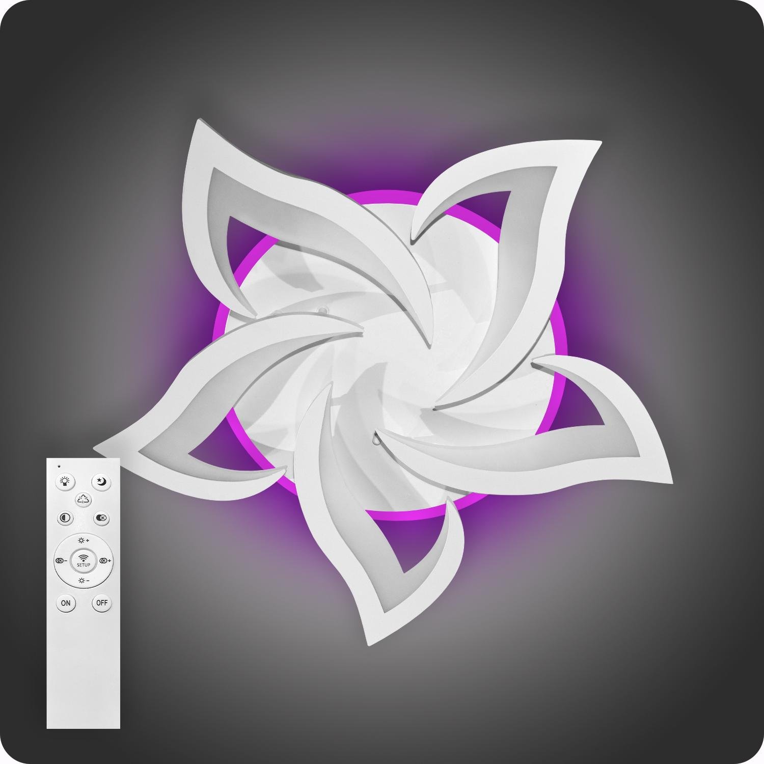 Люстра світлодіодна 517 Light 3color з пультом 80 Вт Білий (02072)