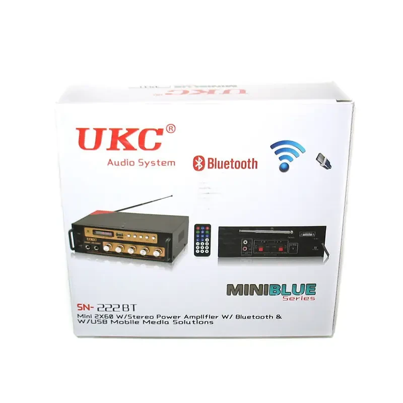 Усилитель звука UKC SN-222 BT 2-х канальный Bluetooth USB FM пульт (4841) - фото 6 Усилитель звука UKC SN-222 BT 2-х канальный Bluetooth USB FM пульт (4841) - фото 6