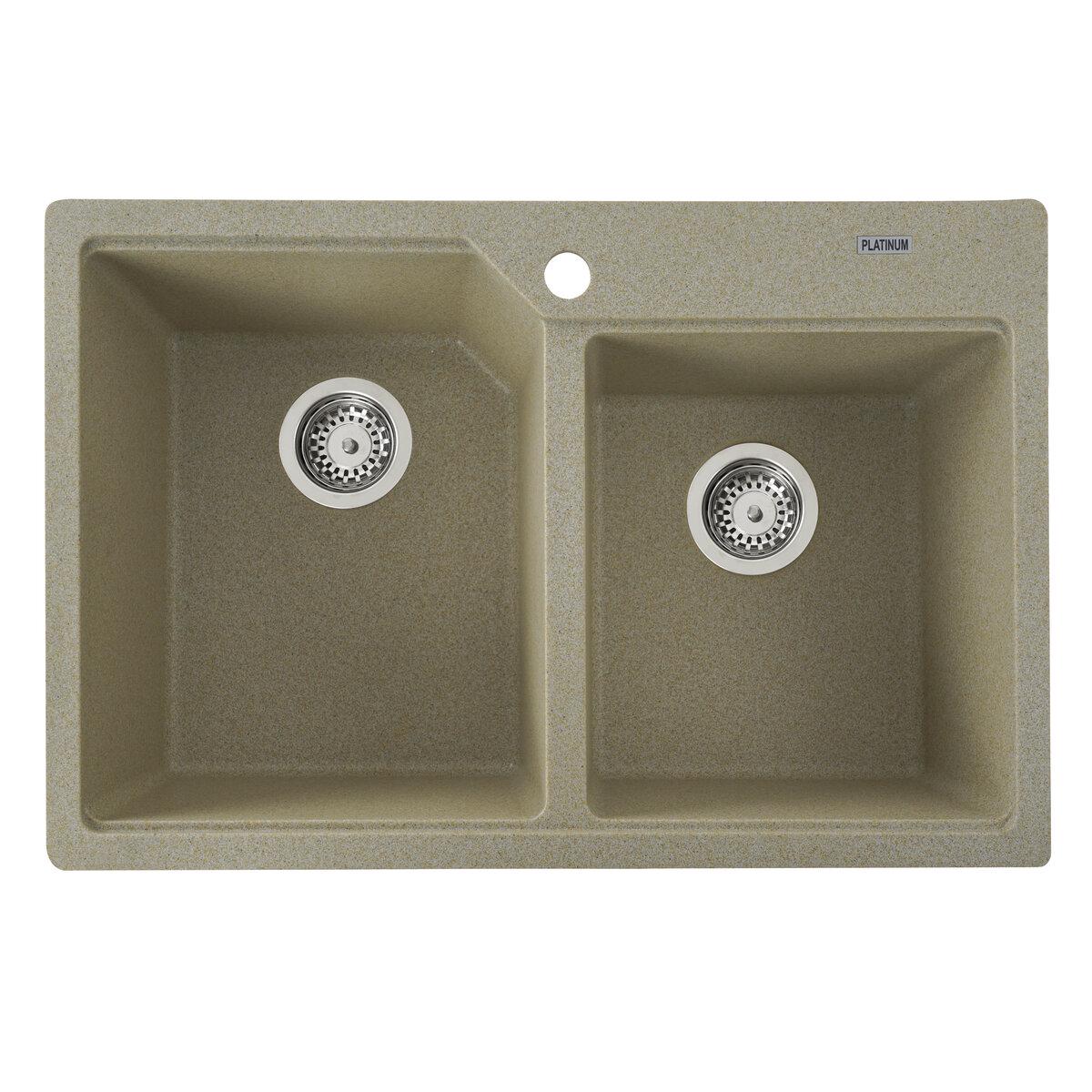 Мийка для кухні гранітна Platinum Harmony 78x50 см Бежевий (3691) Мийка для кухні гранітна Platinum Harmony 78x50 см Бежевий (3691)