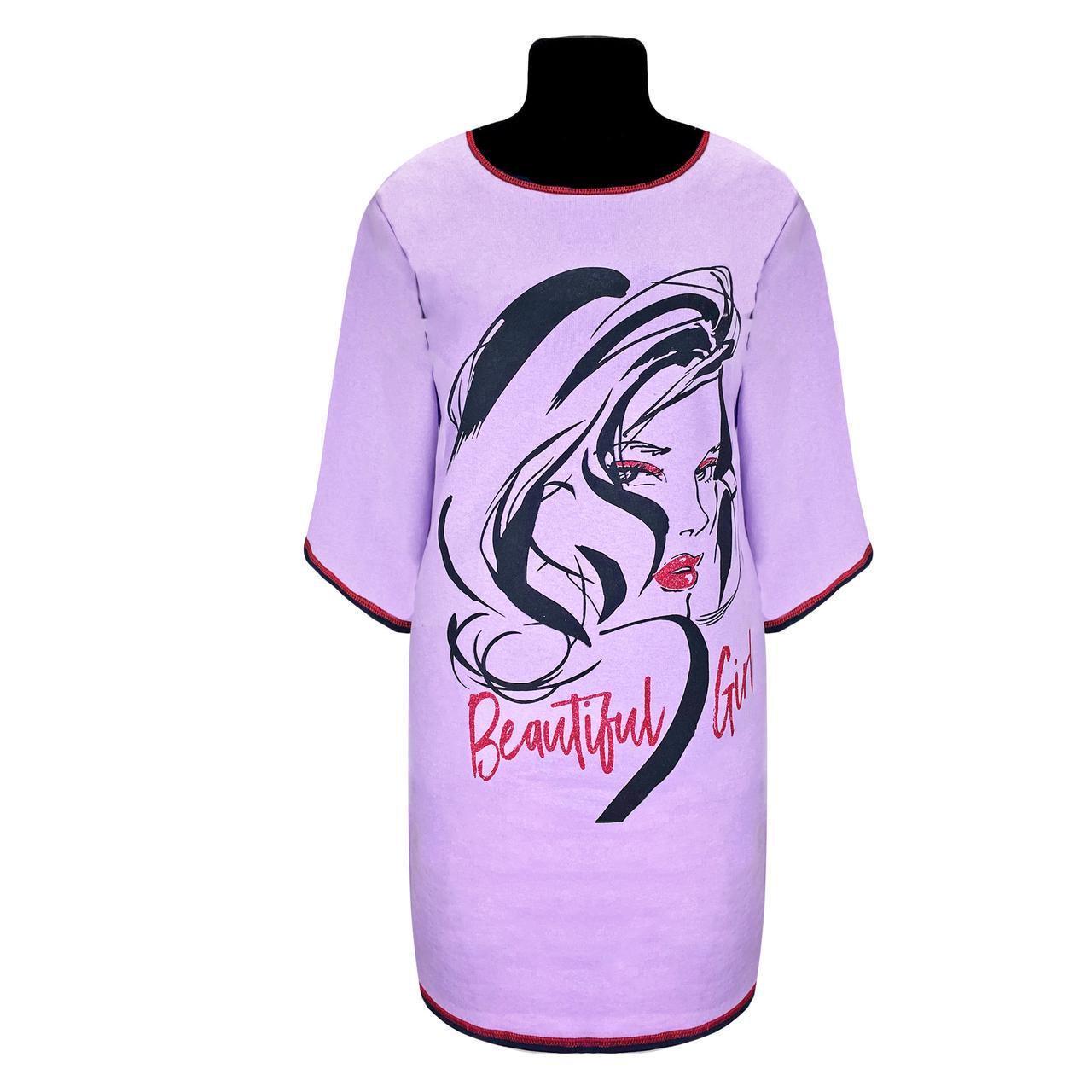 Туніка жіноча з начосом 1104 Beautiful girl р. 64/66 Бузковий (1773564245) - фото 1