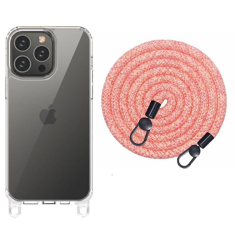 Противоударный Чехол TPU Transparent with Straps для Apple iPhone 14 Pro (6.1") Red/White