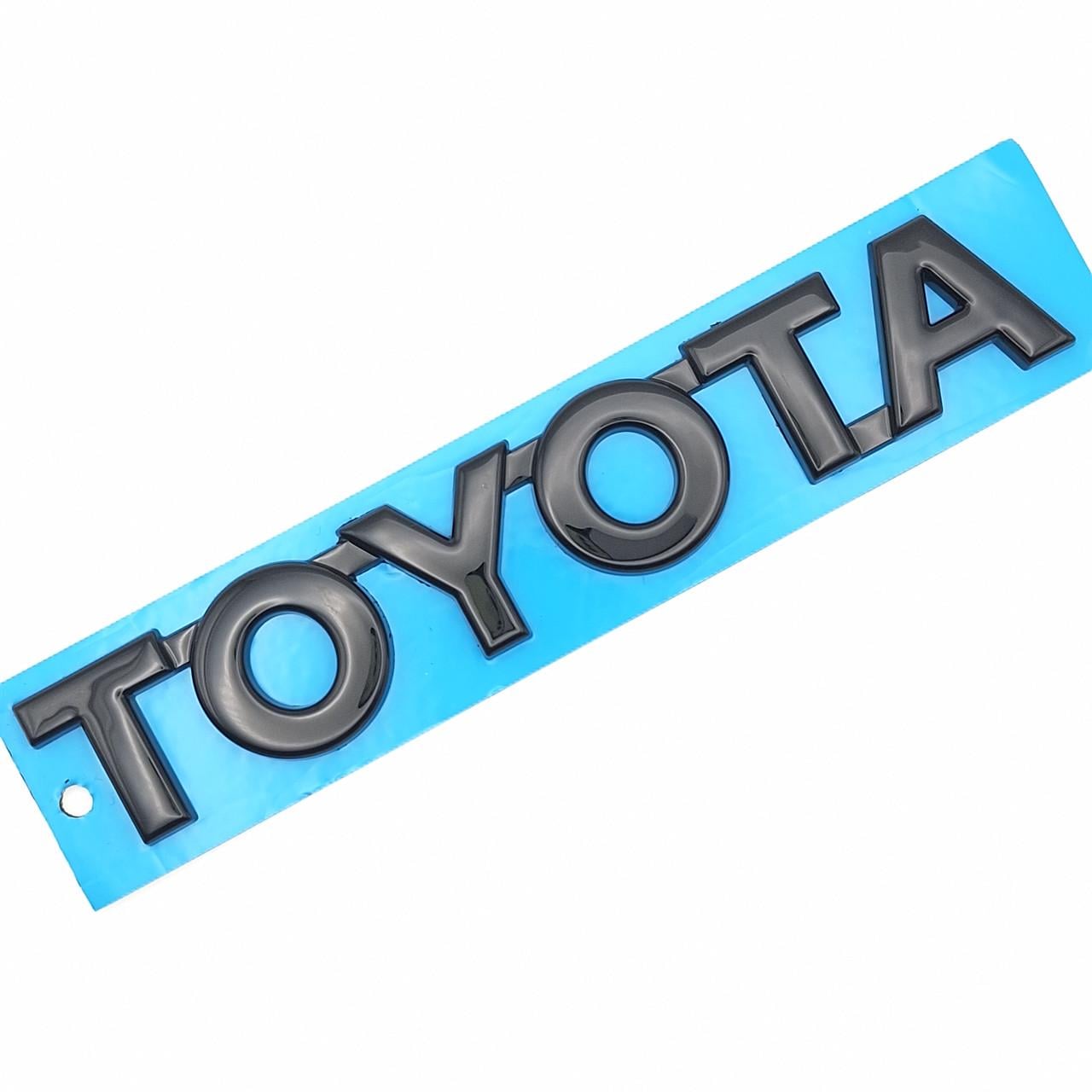 Эмблема надпись Toyota ABS 15,8х2,7 см Черный глянцевый (2452690215)