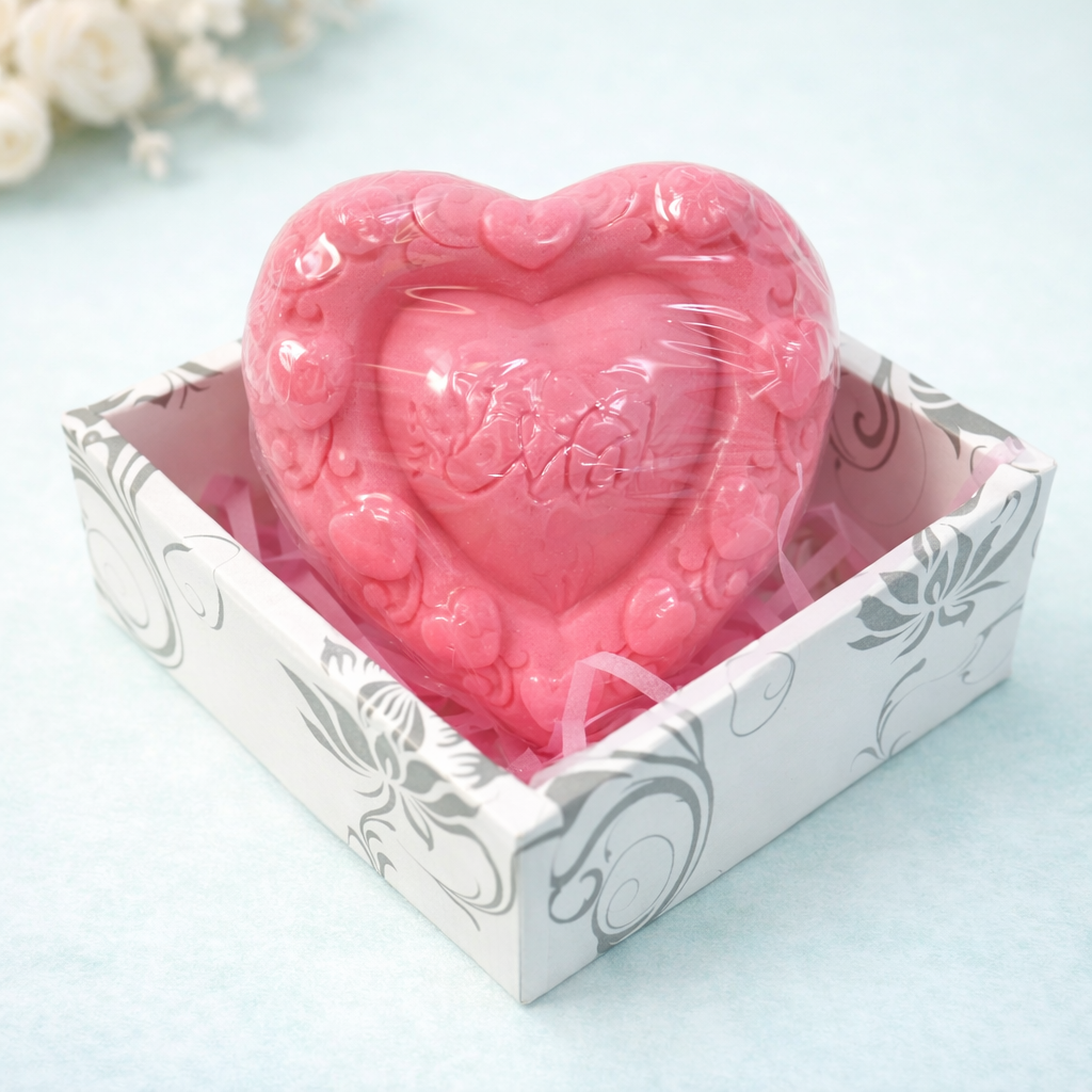 Мыло в форме сердца сувенирное Розовый Мыло в форме сердца сувенирное Розовый