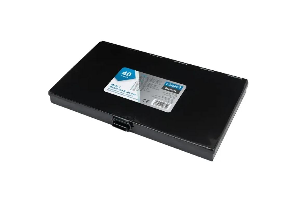 Набор метрических/дюймовых метчиков и плашек Scheppach SCH-M040-1 в металлическом кейсе 40 шт. М3-М12 (SCH-M040-1) - фото 2