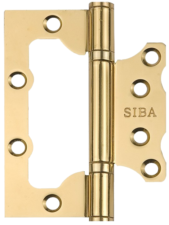 Петля дверна Siba універсальна накладна 100 мм Полірована латунь (2BB 4"х3"х2,5mm FHP PB) - фото 1 Петля дверна Siba універсальна накладна 100 мм Полірована латунь (2BB 4"х3"х2,5mm FHP PB) - фото 1