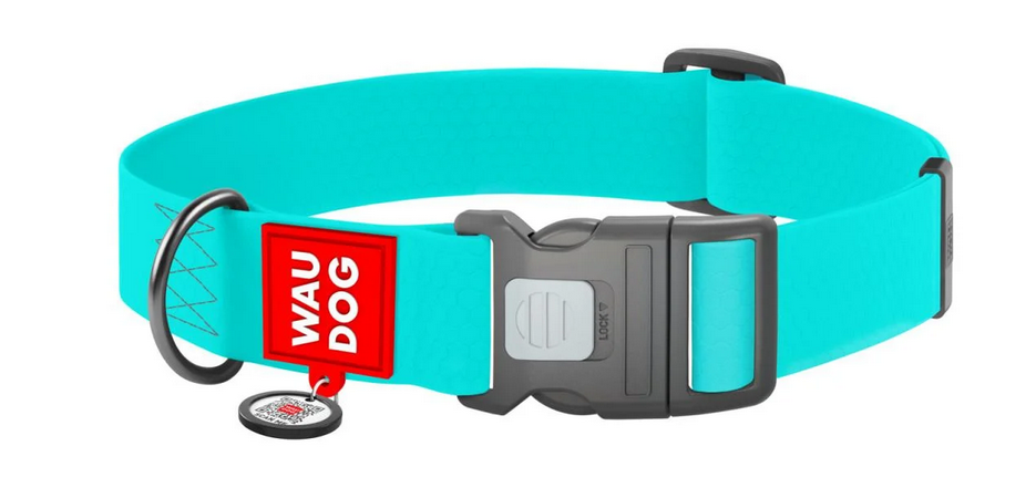 Ошейник для собак водостойкий WAUDOG Waterproof c QR паспортом светящийся пластиковый фастекс XXL Ш 40 мм Д 46-70 см (Collar2509)