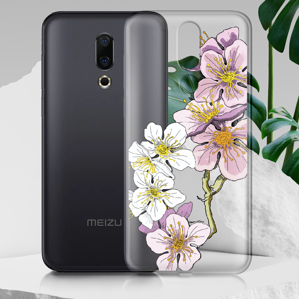 Чохол BoxFace Meizu 16 / 16X Cherry Blossom  Прозорий силікон (35176-cc4-35176) - фото 2