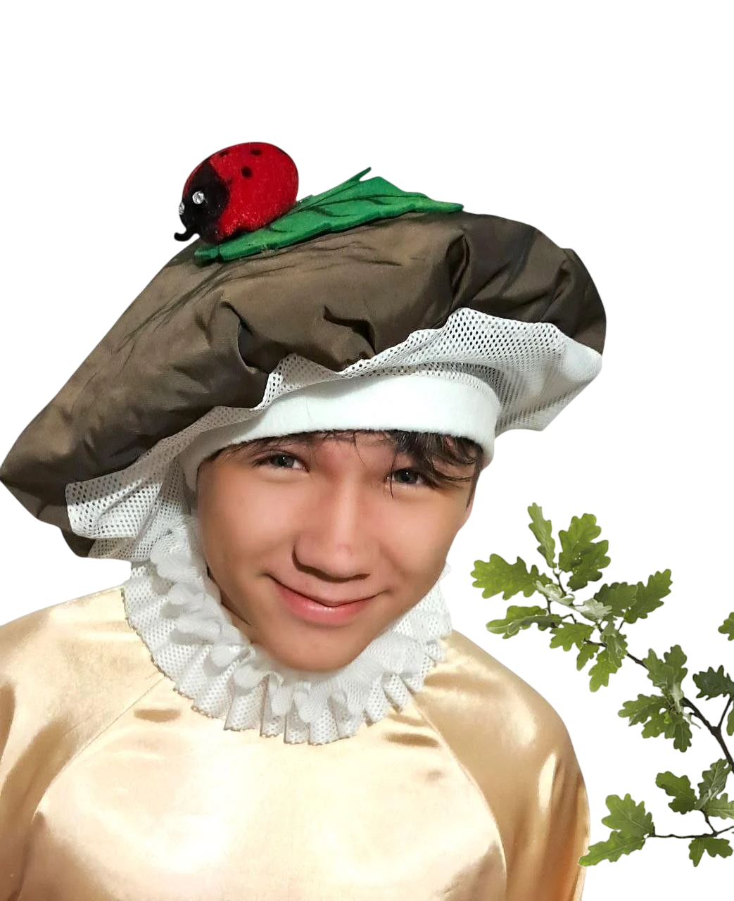 Карнавальная Шапочка Грибочка с Божьей Коровкой воротничек