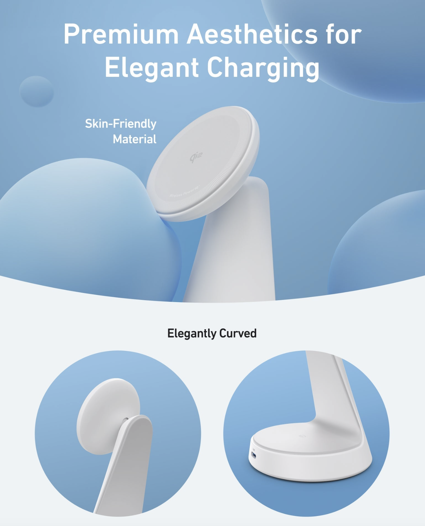 Зарядний пристрій Anker MagGo QI2 15W Wireless Charger 2in1 Dock Stand For iPhone 12-17 Series White - фото 3 Зарядний пристрій Anker MagGo QI2 15W Wireless Charger 2in1 Dock Stand For iPhone 12-17 Series White - фото 3