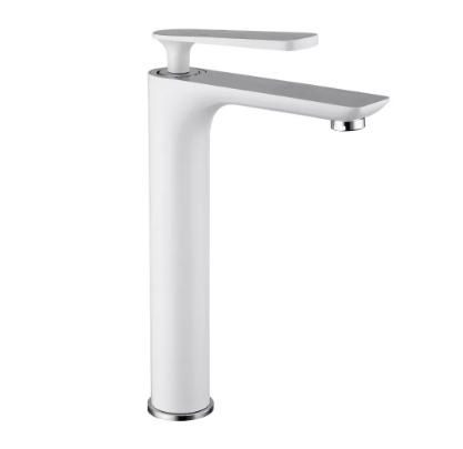 Змішувач для умивальника Frap F1052-56 H52 d 35 мм Білий/Хром