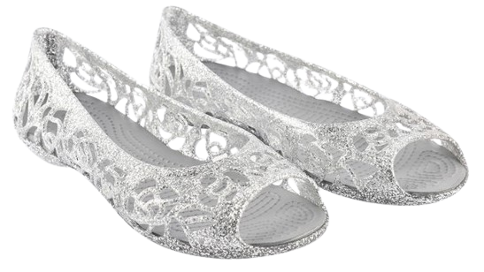 Балетки жіночі Crocs Isabella Glitter Silver р. 38-39 Сріблястий (24129)