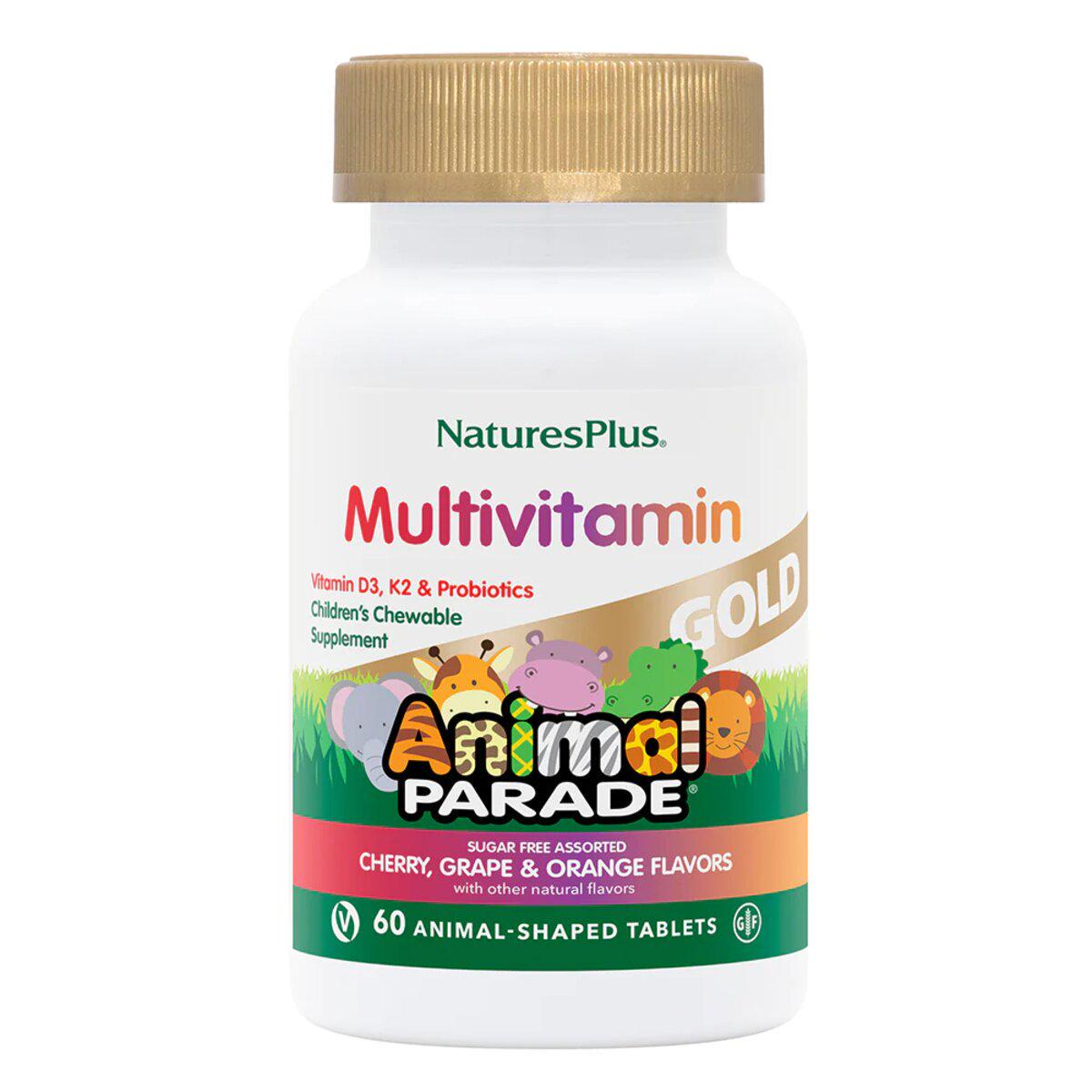 Мультивитамины Natures Plus Animal Parade Gold для детей вкус ассорти 60 жевательных таблеток