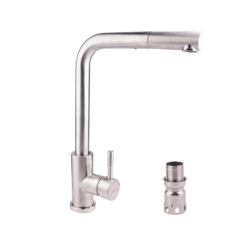 Кухонный смеситель с выдвижным изливом Imperial IMP3110722 Никель (43051)