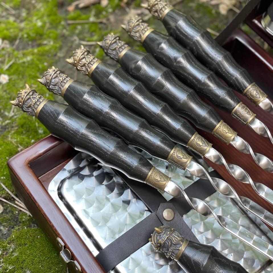 Набір шампурів Gorillas BBQ Вікінг в дерев'яній коробці - фото 6 Набір шампурів Gorillas BBQ Вікінг в дерев'яній коробці - фото 6