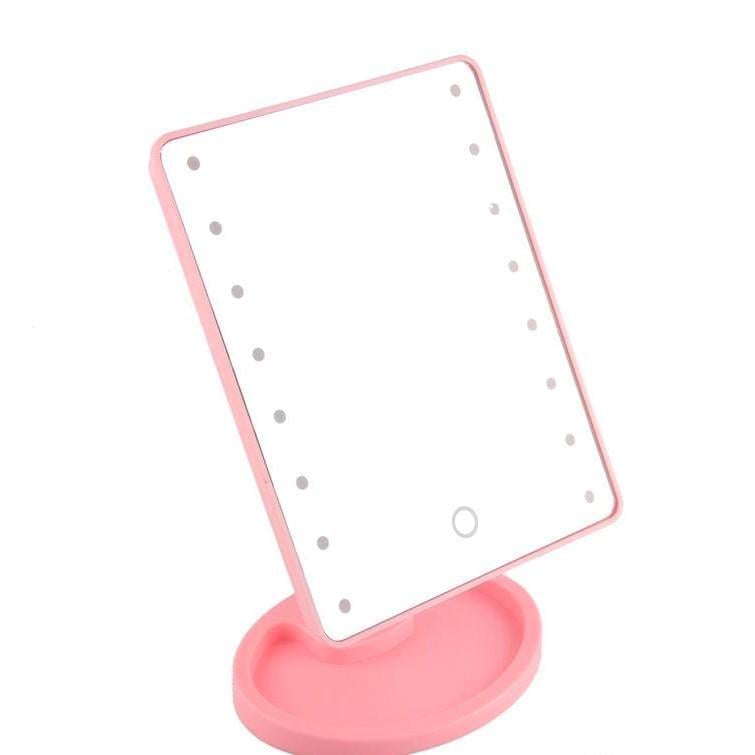 Косметическое зеркало с LED подсветкой XR-1608 22 светодиода вращения 180° 21,5х16,5 см (2479516905)