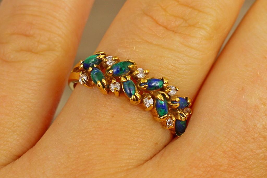 Кольцо Тропинка Азурит р. 15 Золотистый (30252482)