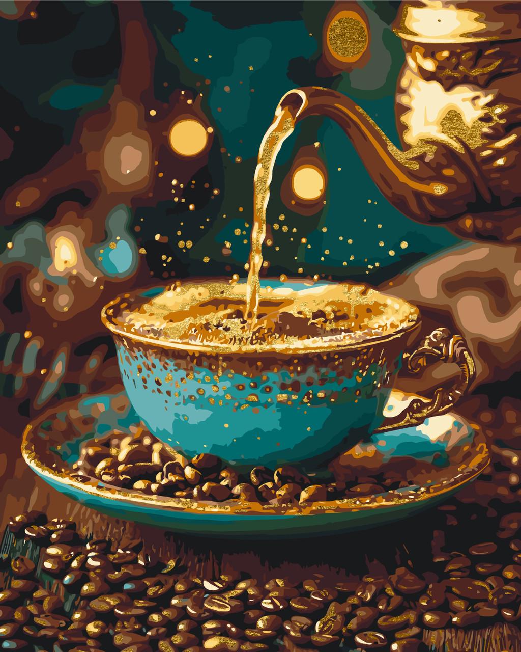 Картина за номерами ORIGAMI Кава з корицею з фарбами металік 40х50 см (LW3308)