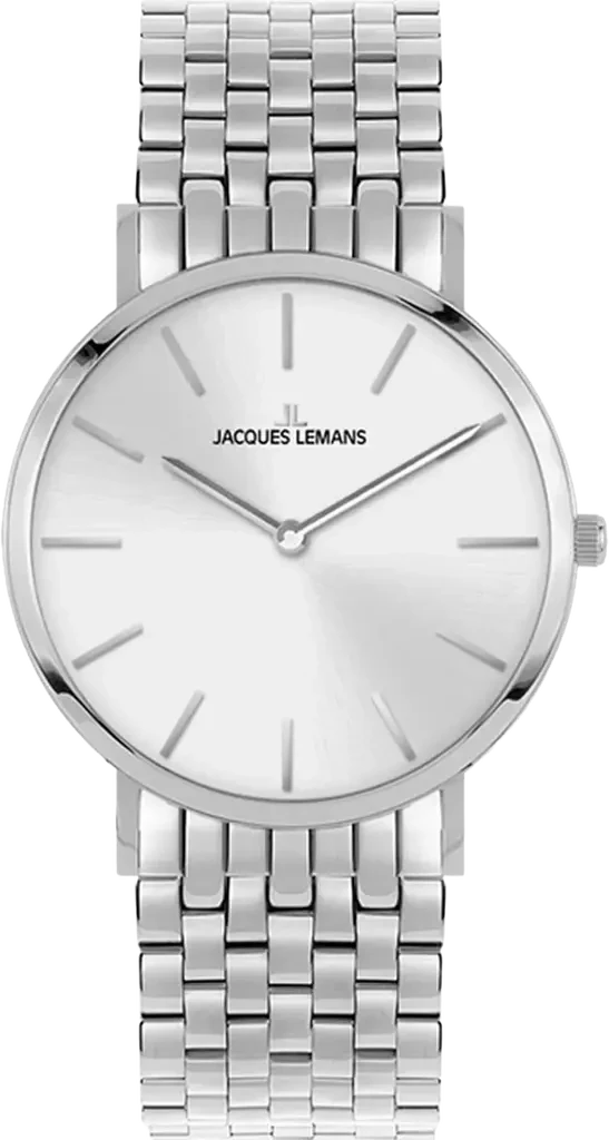 Наручные часы женские Jacques Lemans Nizza 1-2172.1B со стальным корпусом WR 50 м и серебристым циферблатом Наручные часы женские Jacques Lemans Nizza 1-2172.1B со стальным корпусом WR 50 м и серебристым циферблатом