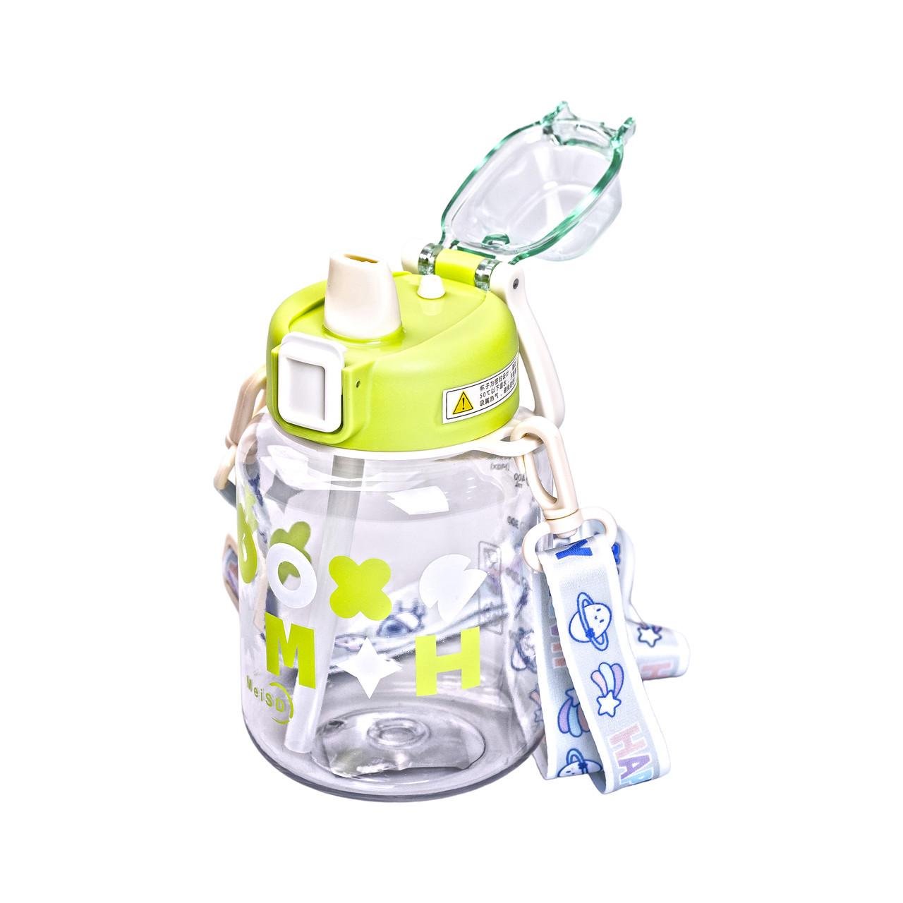 Пляшка для води Gucgres HP-14-43GR дитяча на ремінці 650 мл Зелений (A-033321) - фото 3