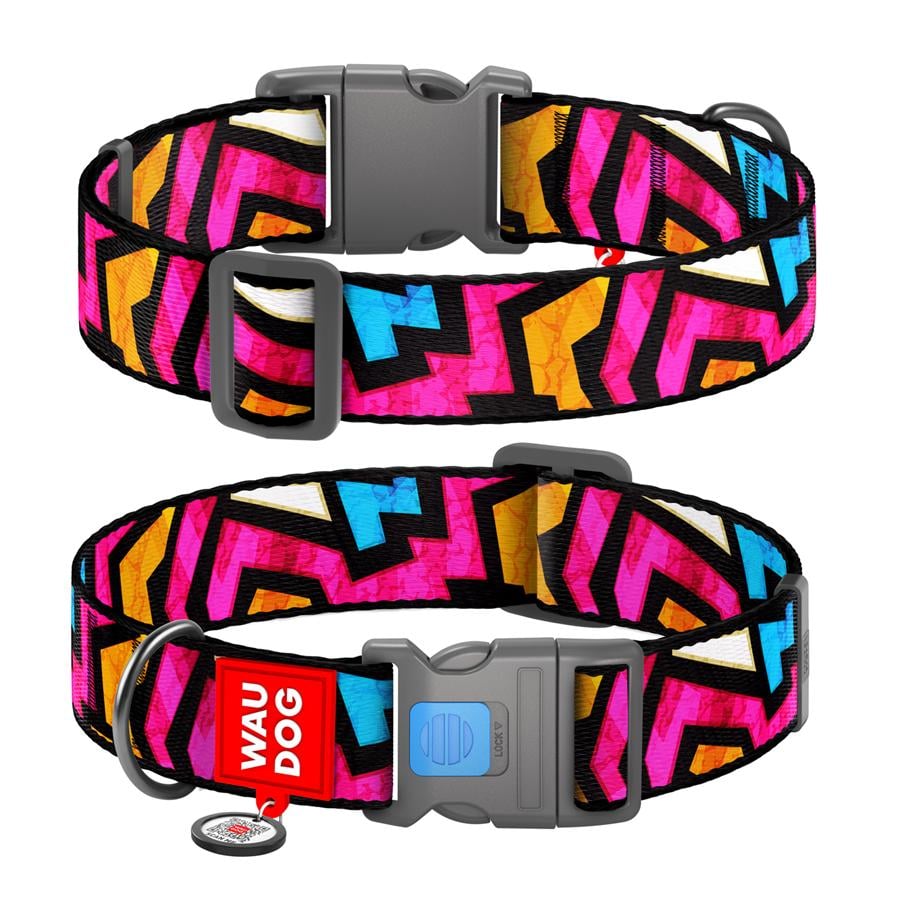 Нашийник для собак/котів з QR-паспортом Waudog Nylon Графіті пластиковий фастекс XXL 35 мм 46-70 см Різнокольоровий (284-0021) Нашийник для собак/котів з QR-паспортом Waudog Nylon Графіті пластиковий фастекс XXL 35 мм 46-70 см Різнокольоровий (284-0021)
