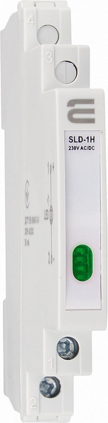 Модульный сигнальный индикатор 9 мм 230V AC/DC SLD-1H Зеленый (00000055247)