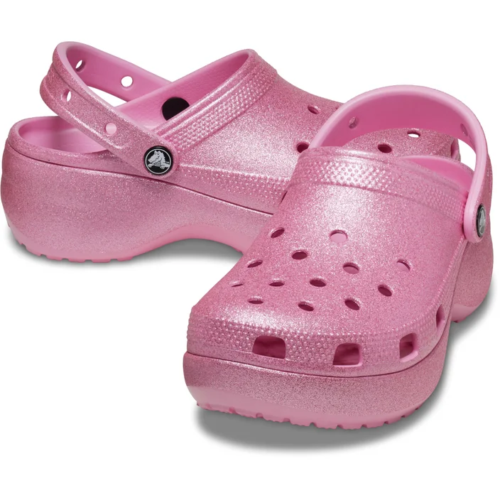Сабо жіночі Crocs Classic Platform Glitter Clog Tweed р. 36-37 Рожевий (17466)