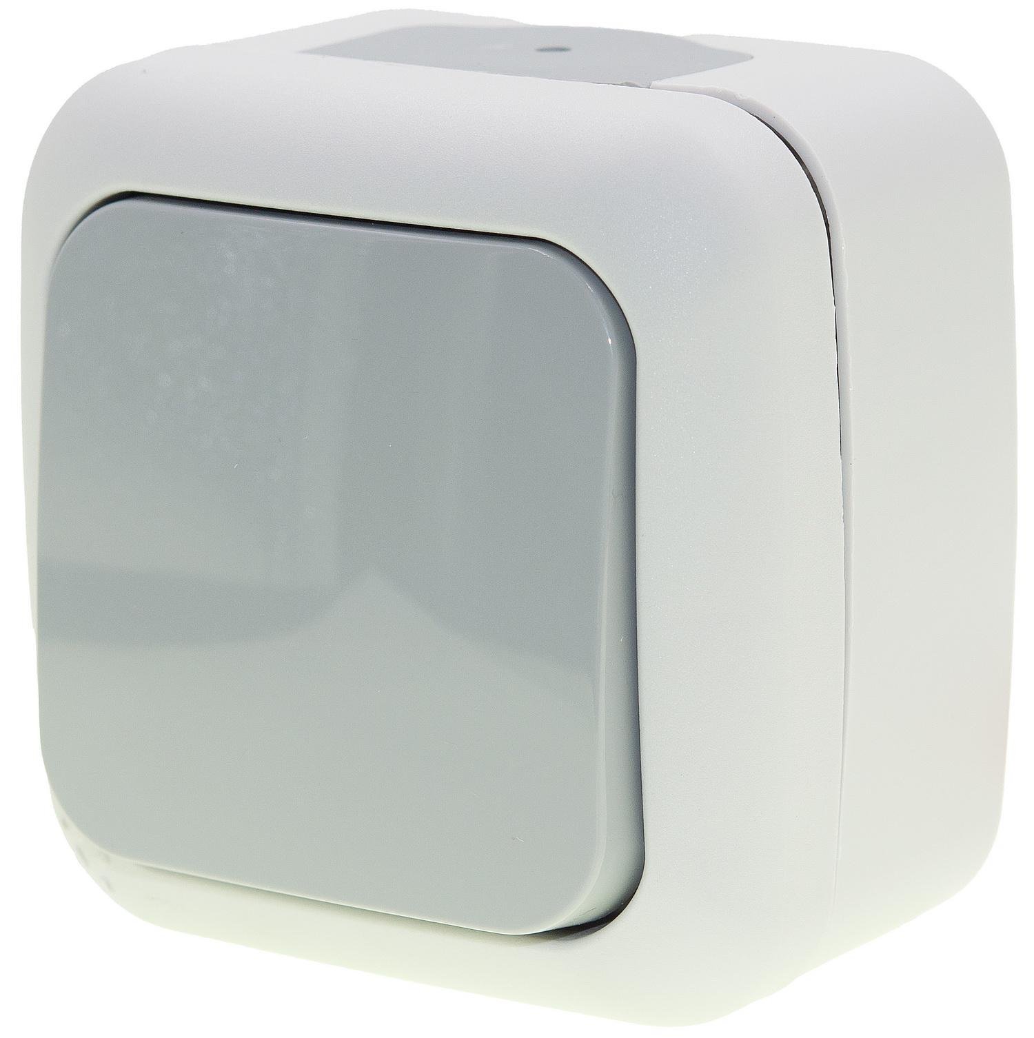 Выключатель одноклавишный накладной VIKO Palmiye влагозащищенный IP54 Серый (90555501)