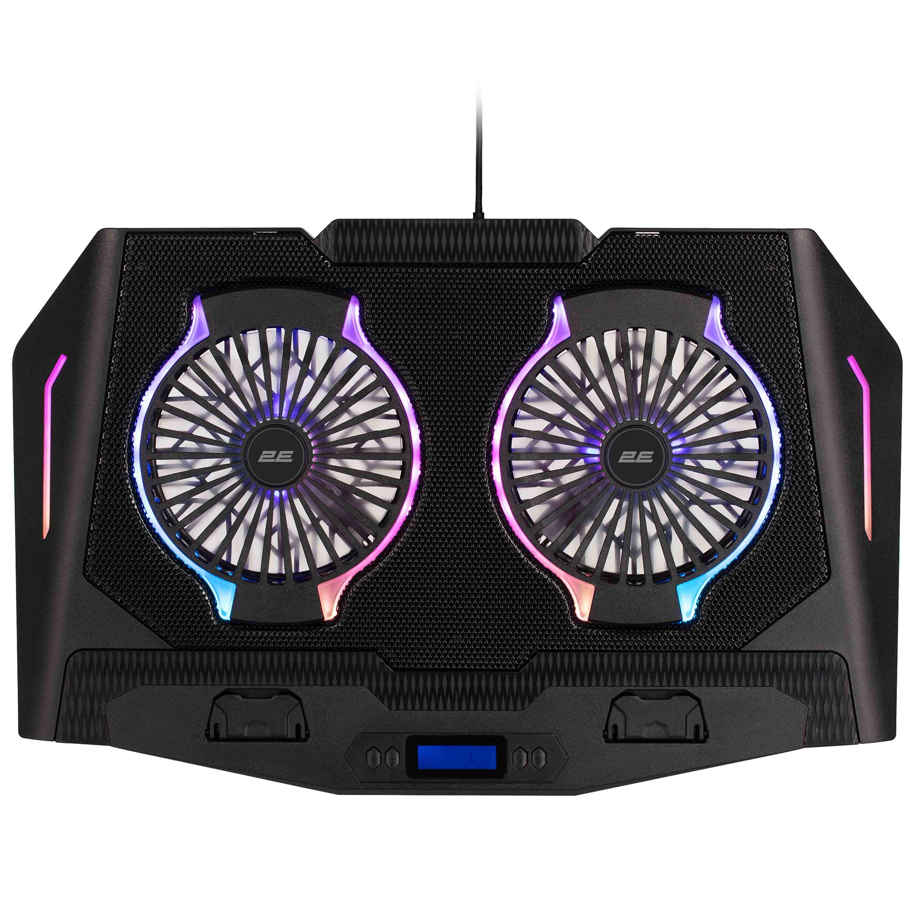 Подставка для ноутбука 2E GAMING CPG-006 17,3" RGB/с LED подсветкой и вентиляторами 2 шт. Черный (2E-CPG-006)