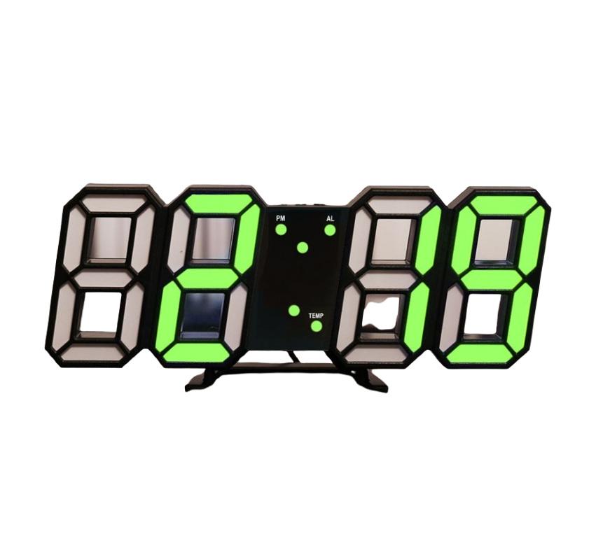 Часы настольные цифровые O'clock светодиодные Зеленый цифры Black (126448)