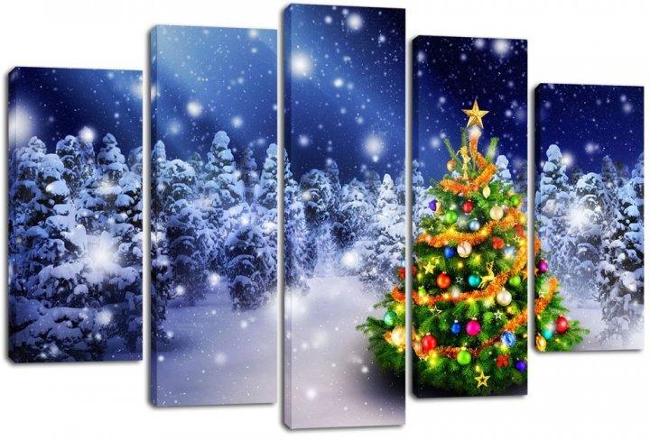 Картина модульная на холсте DK Новогодняя елка 108x80 см (PLM5-242)