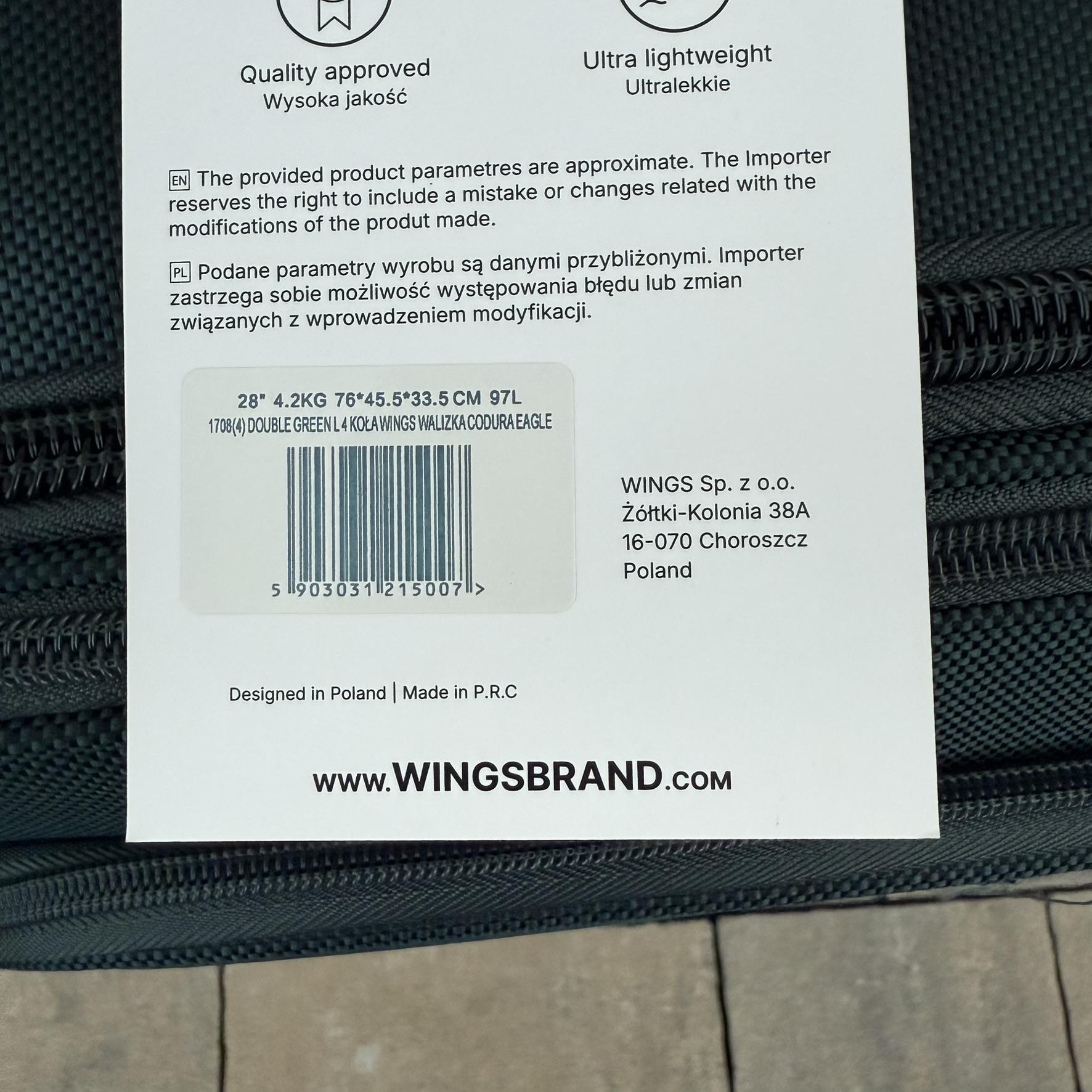 Валіза тканинна Wings 1708 на 4 колесах L Зелений (30485126) - фото 8 Валіза тканинна Wings 1708 на 4 колесах L Зелений (30485126) - фото 8