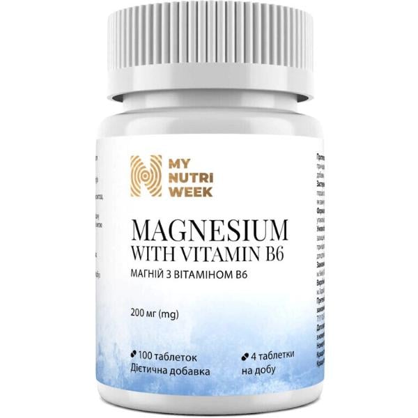 Микроэлемент Магний My Nutri Week Magnesium with Vitamin B6 100 таб. (000027713)